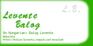 levente balog business card